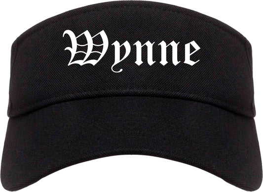 Wynne Arkansas AR Old English Mens Visor Cap Hat Black