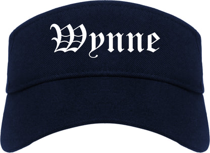Wynne Arkansas AR Old English Mens Visor Cap Hat Navy Blue
