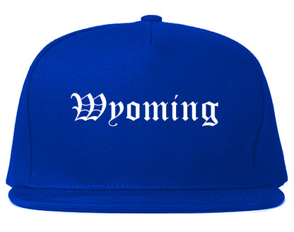 Wyoming Michigan MI Old English Mens Snapback Hat Royal Blue