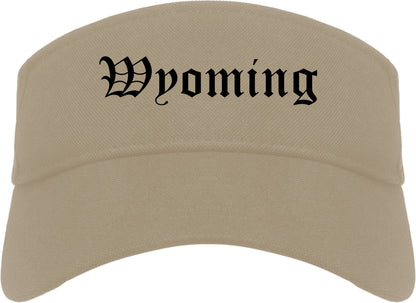 Wyoming Michigan MI Old English Mens Visor Cap Hat Khaki