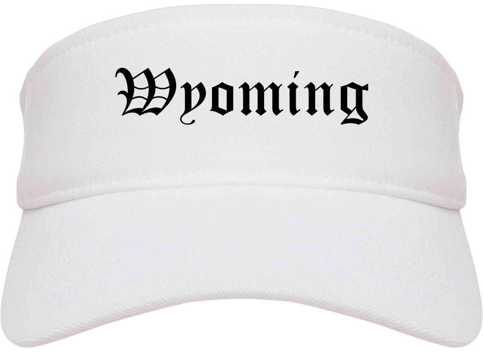 Wyoming Michigan MI Old English Mens Visor Cap Hat White