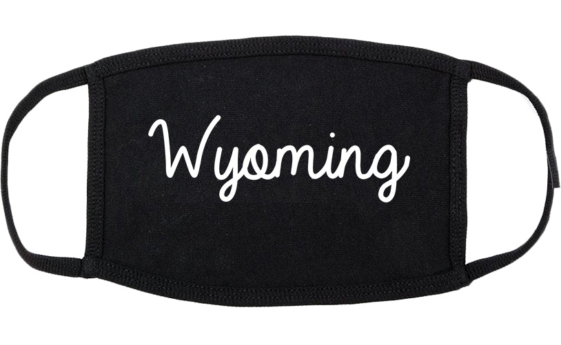 Wyoming Ohio OH Script Cotton Face Mask Black