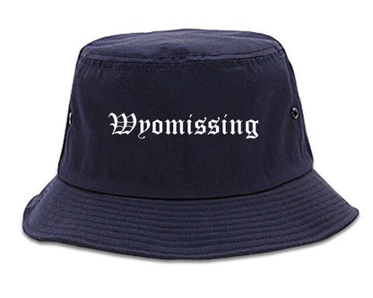 Wyomissing Pennsylvania PA Old English Mens Bucket Hat Navy Blue