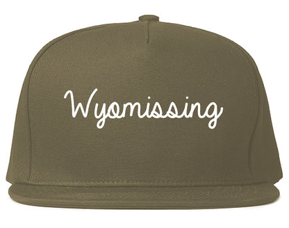 Wyomissing Pennsylvania PA Script Mens Snapback Hat Grey