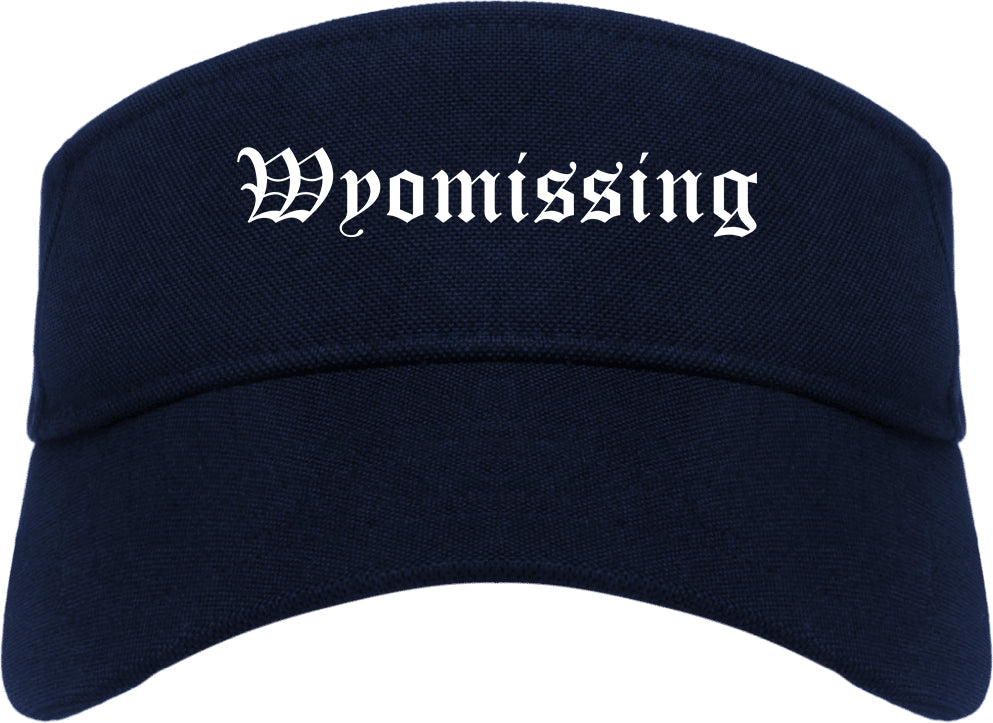 Wyomissing Pennsylvania PA Old English Mens Visor Cap Hat Navy Blue