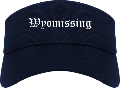 Wyomissing Pennsylvania PA Old English Mens Visor Cap Hat Navy Blue