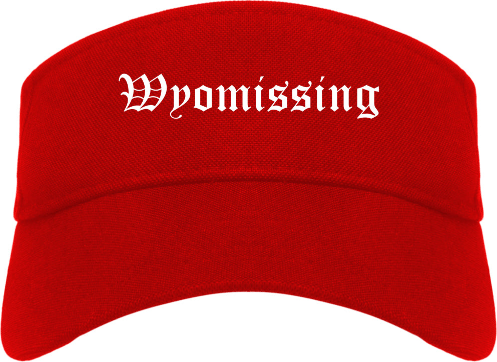 Wyomissing Pennsylvania PA Old English Mens Visor Cap Hat Red