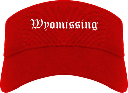 Wyomissing Pennsylvania PA Old English Mens Visor Cap Hat Red