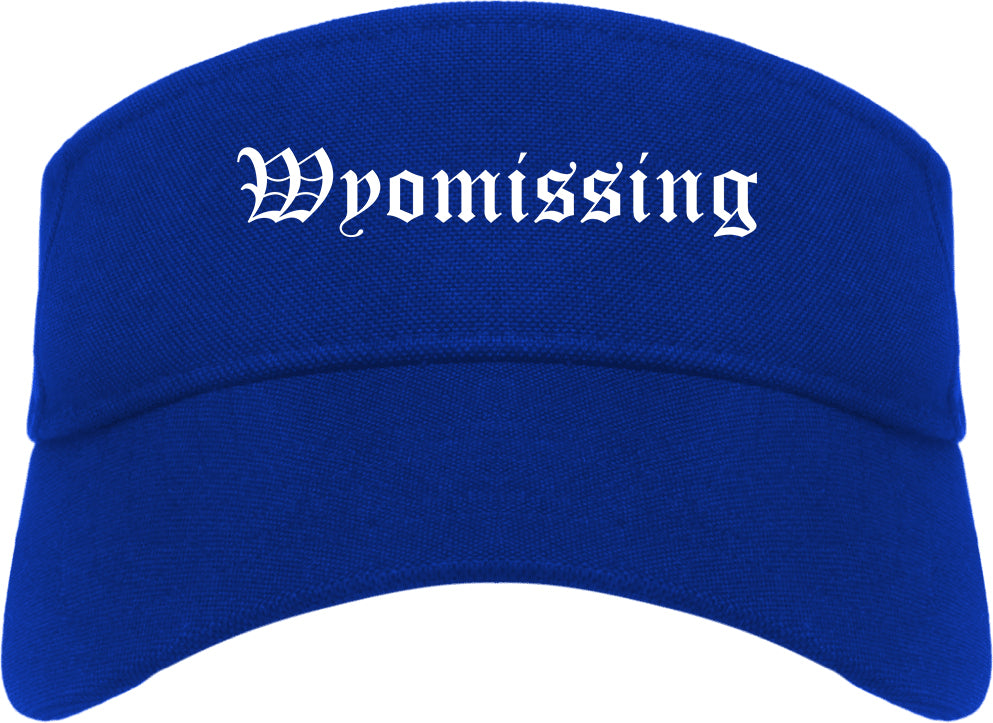 Wyomissing Pennsylvania PA Old English Mens Visor Cap Hat Royal Blue