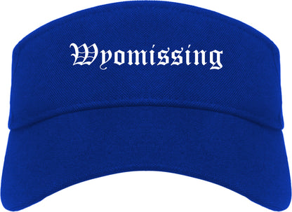 Wyomissing Pennsylvania PA Old English Mens Visor Cap Hat Royal Blue