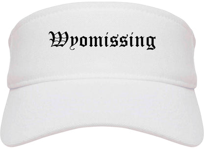 Wyomissing Pennsylvania PA Old English Mens Visor Cap Hat White