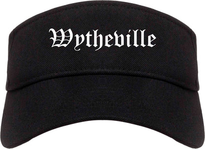 Wytheville Virginia VA Old English Mens Visor Cap Hat Black