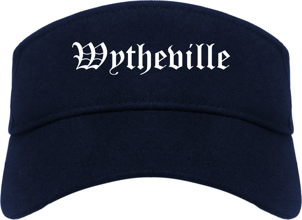 Wytheville Virginia VA Old English Mens Visor Cap Hat Navy Blue