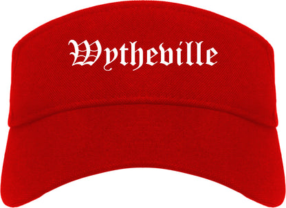 Wytheville Virginia VA Old English Mens Visor Cap Hat Red