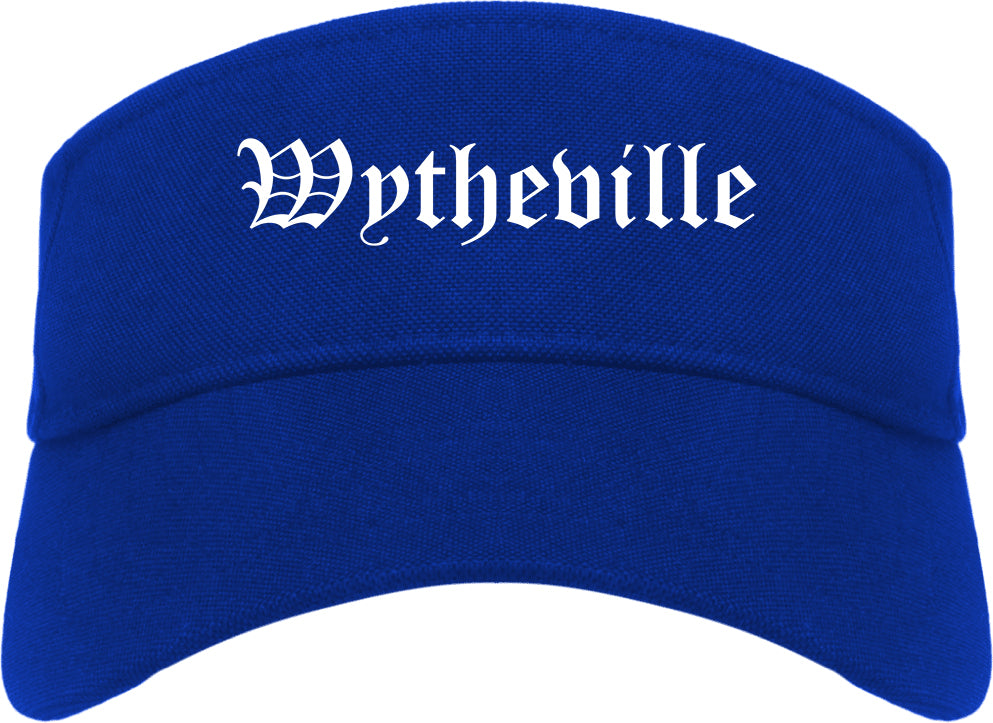 Wytheville Virginia VA Old English Mens Visor Cap Hat Royal Blue