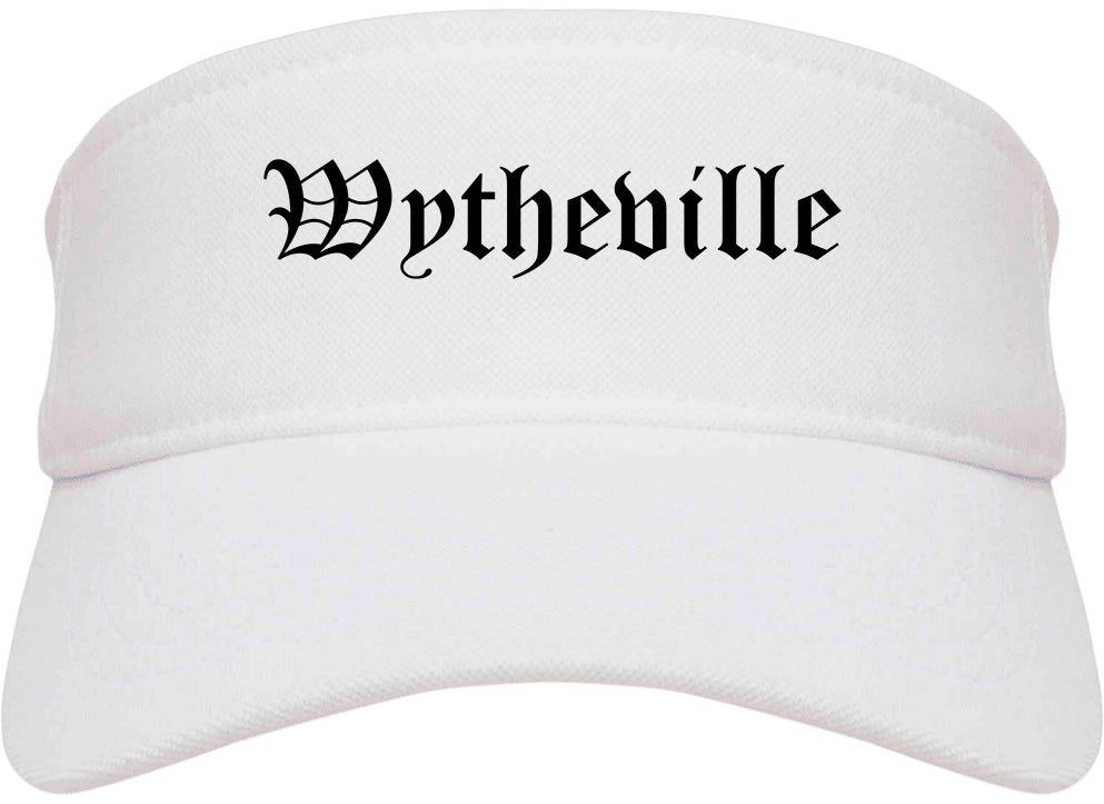 Wytheville Virginia VA Old English Mens Visor Cap Hat White