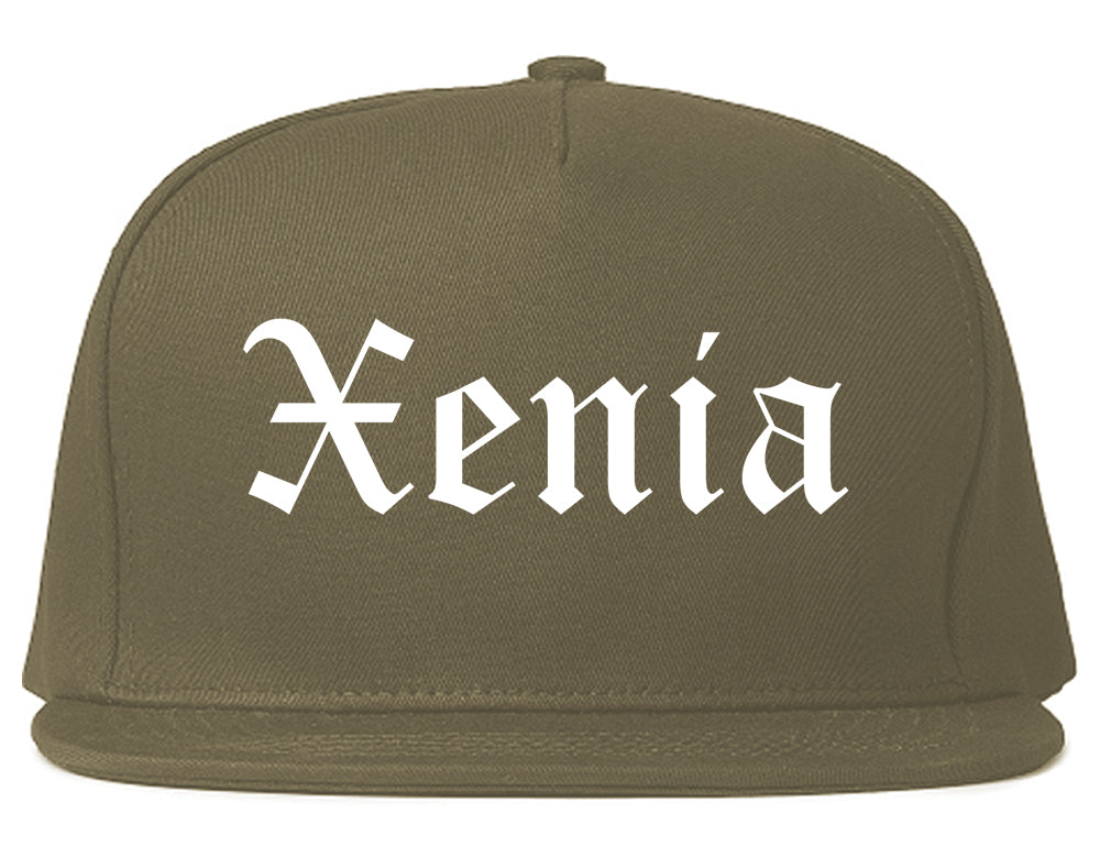 Xenia Ohio OH Old English Mens Snapback Hat Grey