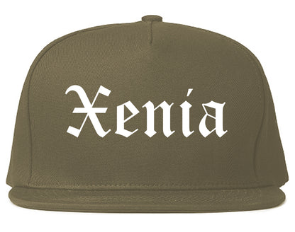 Xenia Ohio OH Old English Mens Snapback Hat Grey