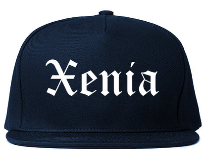 Xenia Ohio OH Old English Mens Snapback Hat Navy Blue