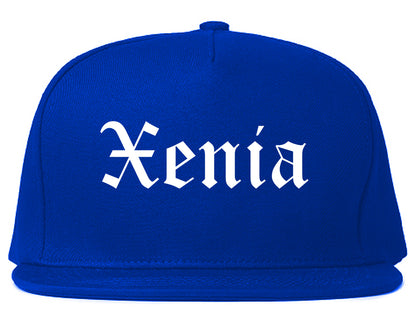 Xenia Ohio OH Old English Mens Snapback Hat Royal Blue