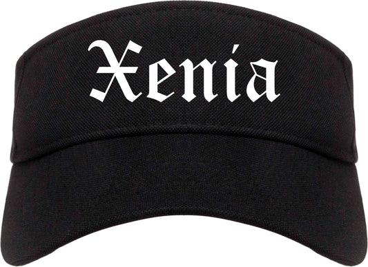 Xenia Ohio OH Old English Mens Visor Cap Hat Black