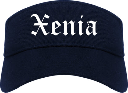 Xenia Ohio OH Old English Mens Visor Cap Hat Navy Blue
