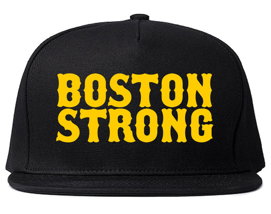 YELLOW Boston Strong Boston Massachusetts Mens Snapback Hat Black