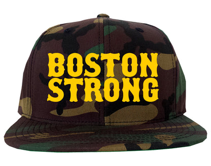 YELLOW Boston Strong Boston Massachusetts Mens Snapback Hat Camo