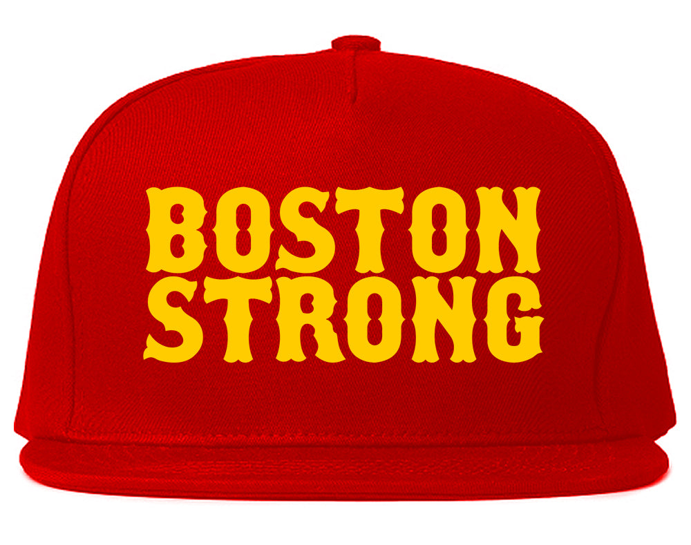 YELLOW Boston Strong Boston Massachusetts Mens Snapback Hat Red