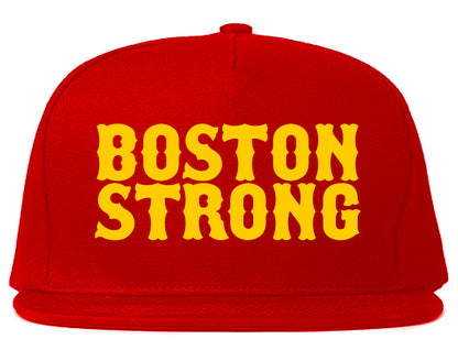 YELLOW Boston Strong Boston Massachusetts Mens Snapback Hat Red