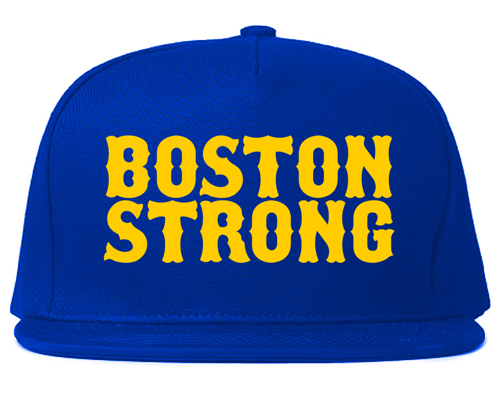 YELLOW Boston Strong Boston Massachusetts Mens Snapback Hat Royal Blue