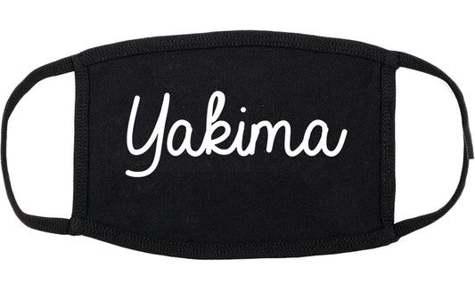 Yakima Washington WA Script Cotton Face Mask Black