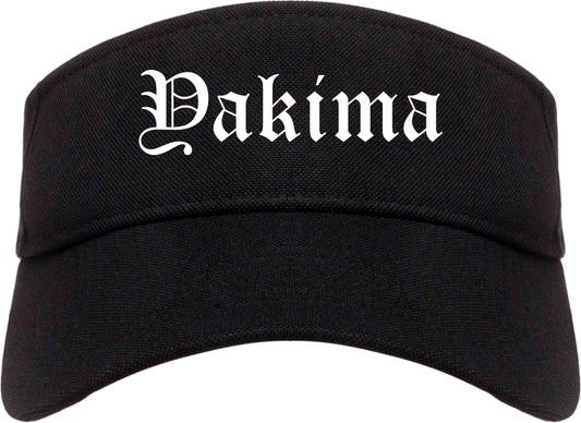 Yakima Washington WA Old English Mens Visor Cap Hat Black