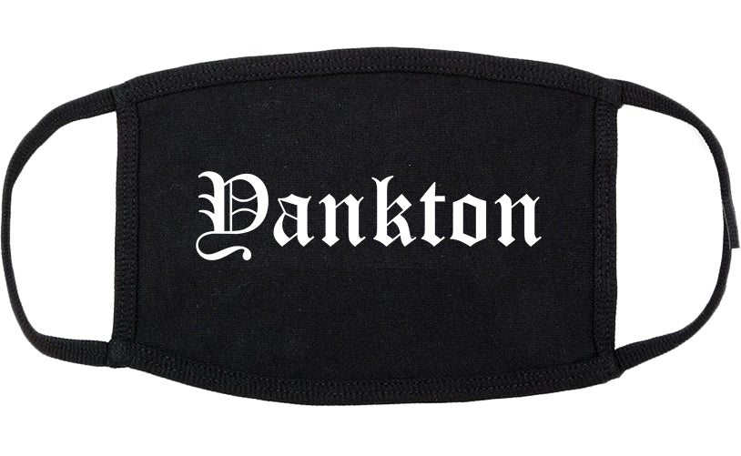 Yankton South Dakota SD Old English Cotton Face Mask Black