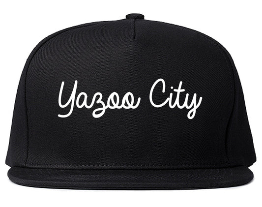 Yazoo City Mississippi MS Script Mens Snapback Hat Black