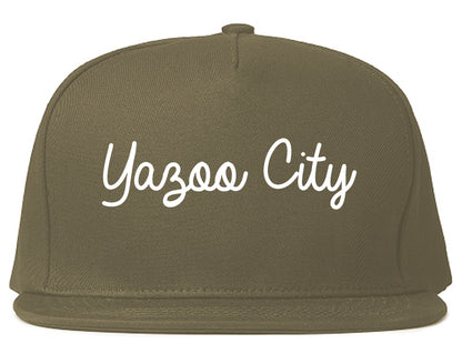 Yazoo City Mississippi MS Script Mens Snapback Hat Grey