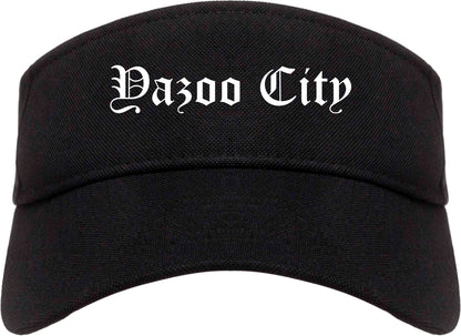 Yazoo City Mississippi MS Old English Mens Visor Cap Hat Black