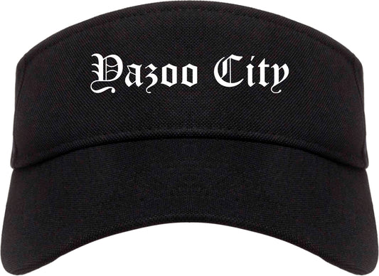 Yazoo City Mississippi MS Old English Mens Visor Cap Hat Black