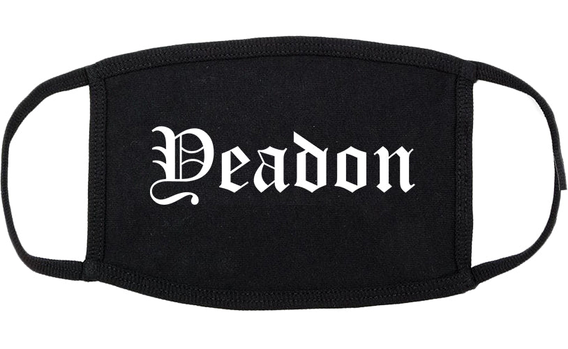Yeadon Pennsylvania PA Old English Cotton Face Mask Black