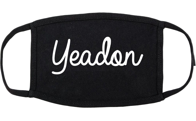 Yeadon Pennsylvania PA Script Cotton Face Mask Black