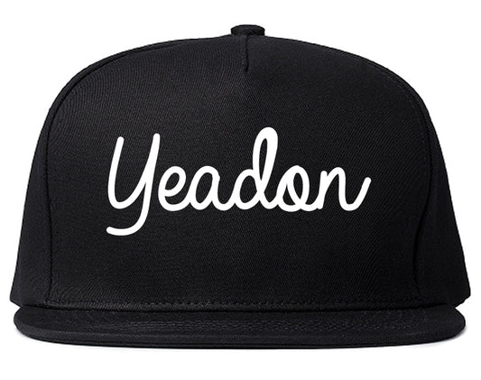 Yeadon Pennsylvania PA Script Mens Snapback Hat Black