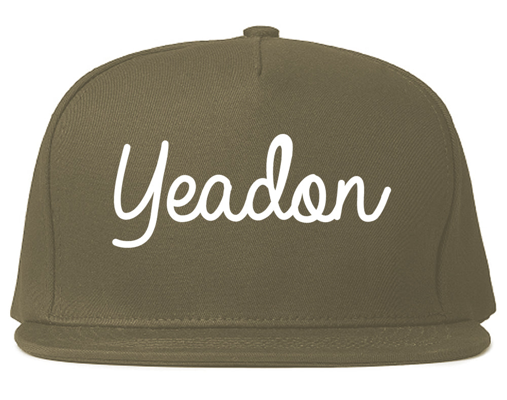 Yeadon Pennsylvania PA Script Mens Snapback Hat Grey