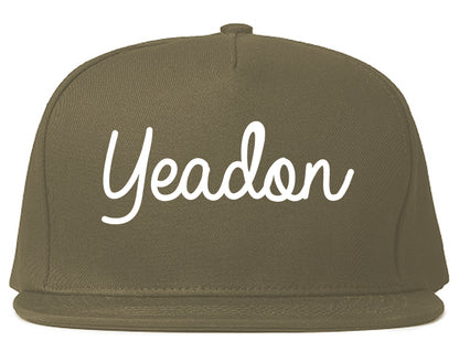 Yeadon Pennsylvania PA Script Mens Snapback Hat Grey