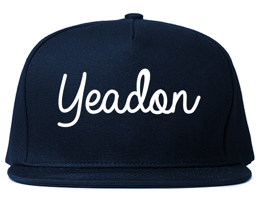 Yeadon Pennsylvania PA Script Mens Snapback Hat Navy Blue