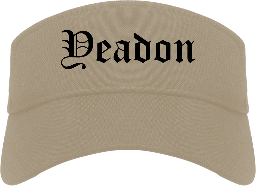 Yeadon Pennsylvania PA Old English Mens Visor Cap Hat Khaki
