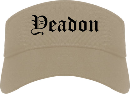 Yeadon Pennsylvania PA Old English Mens Visor Cap Hat Khaki