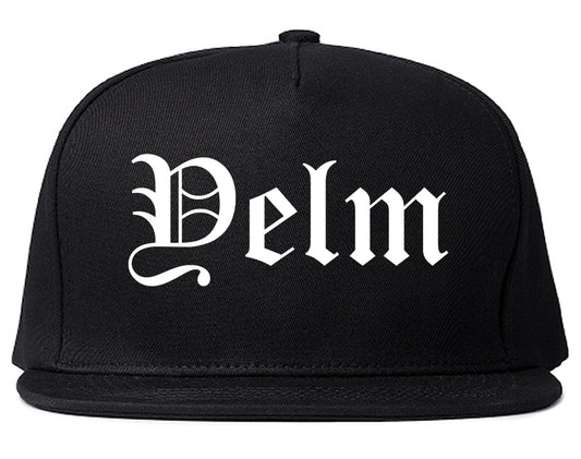 Yelm Washington WA Old English Mens Snapback Hat Black