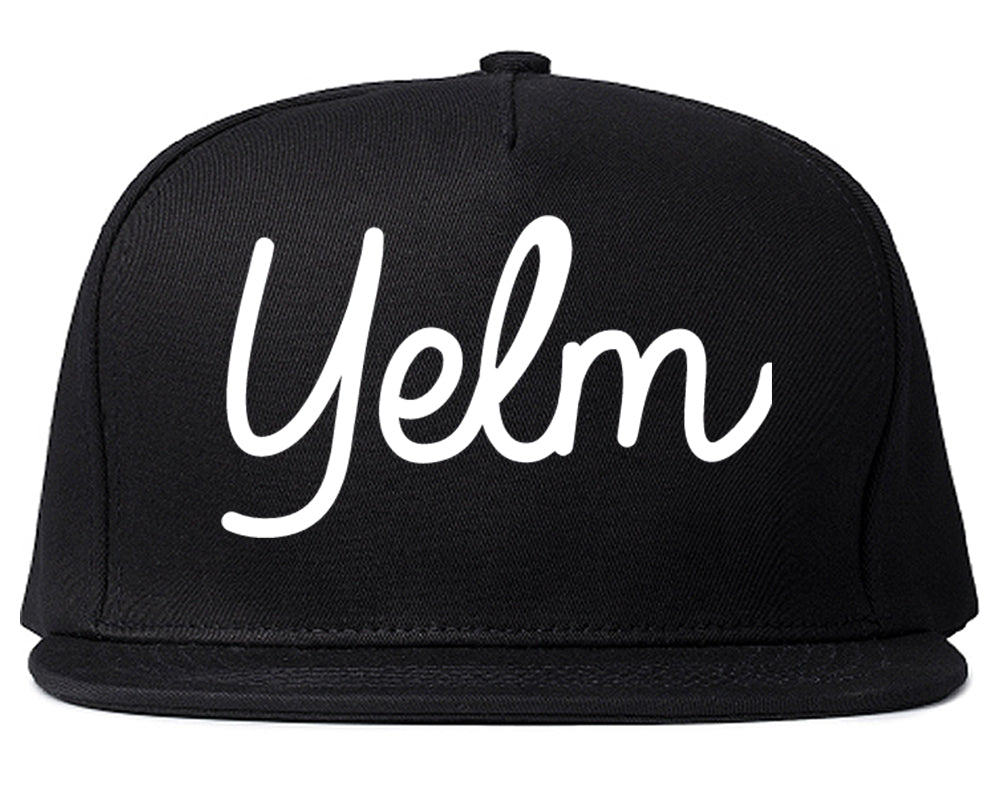 Yelm Washington WA Script Mens Snapback Hat Black