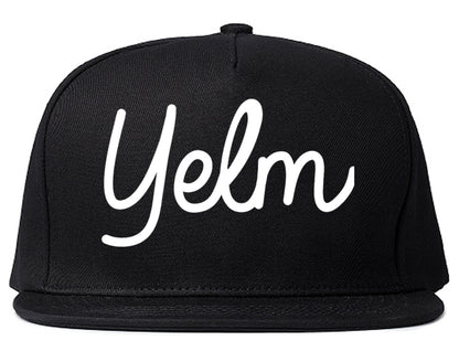 Yelm Washington WA Script Mens Snapback Hat Black
