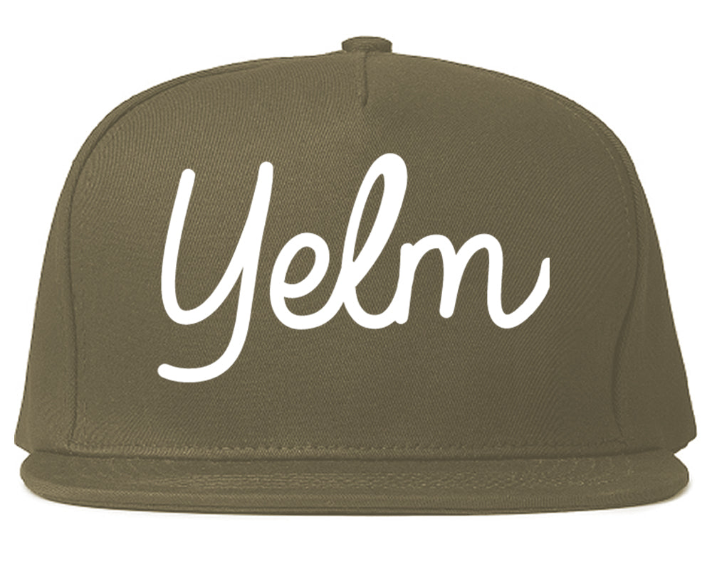 Yelm Washington WA Script Mens Snapback Hat Grey